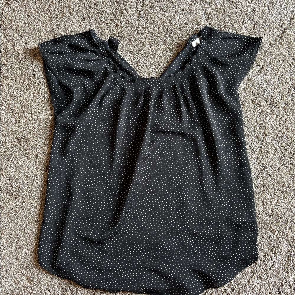 LC Lauren Conrad Blue Cap Sleeve Relaxed Blouse